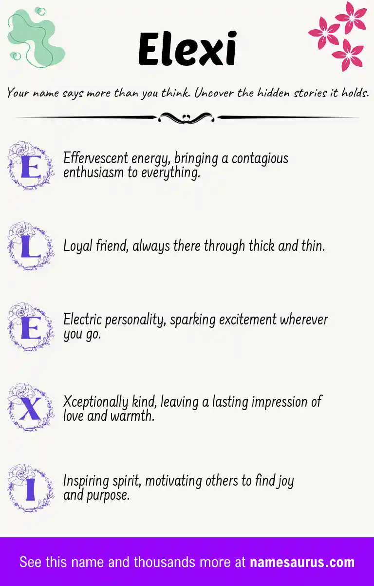 Acrostic poem about Elexi.