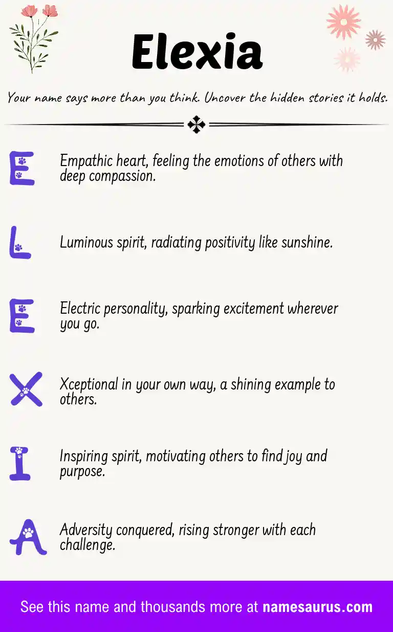 Acrostic poem about Elexia.