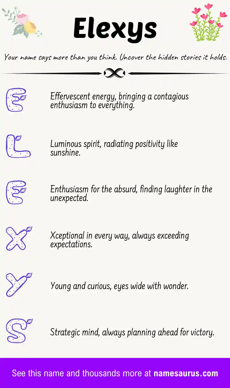 Acrostic poem about Elexys.