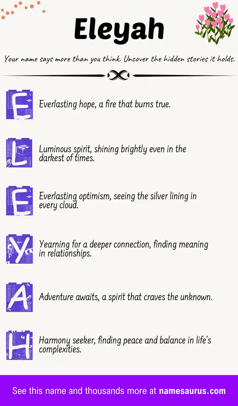 Acrostic poem about Eleyah.