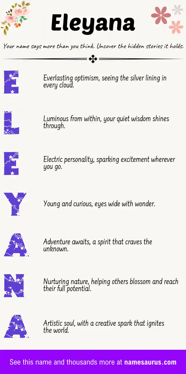 Acrostic poem about Eleyana.