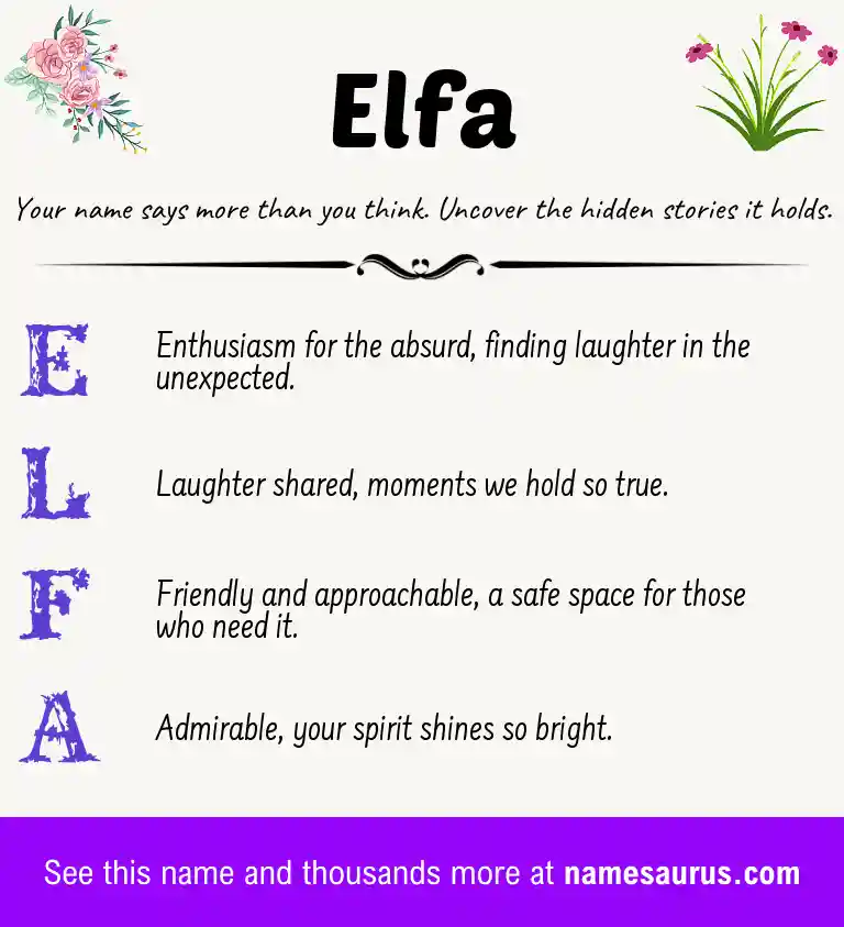 Acrostic poem about Elfa.