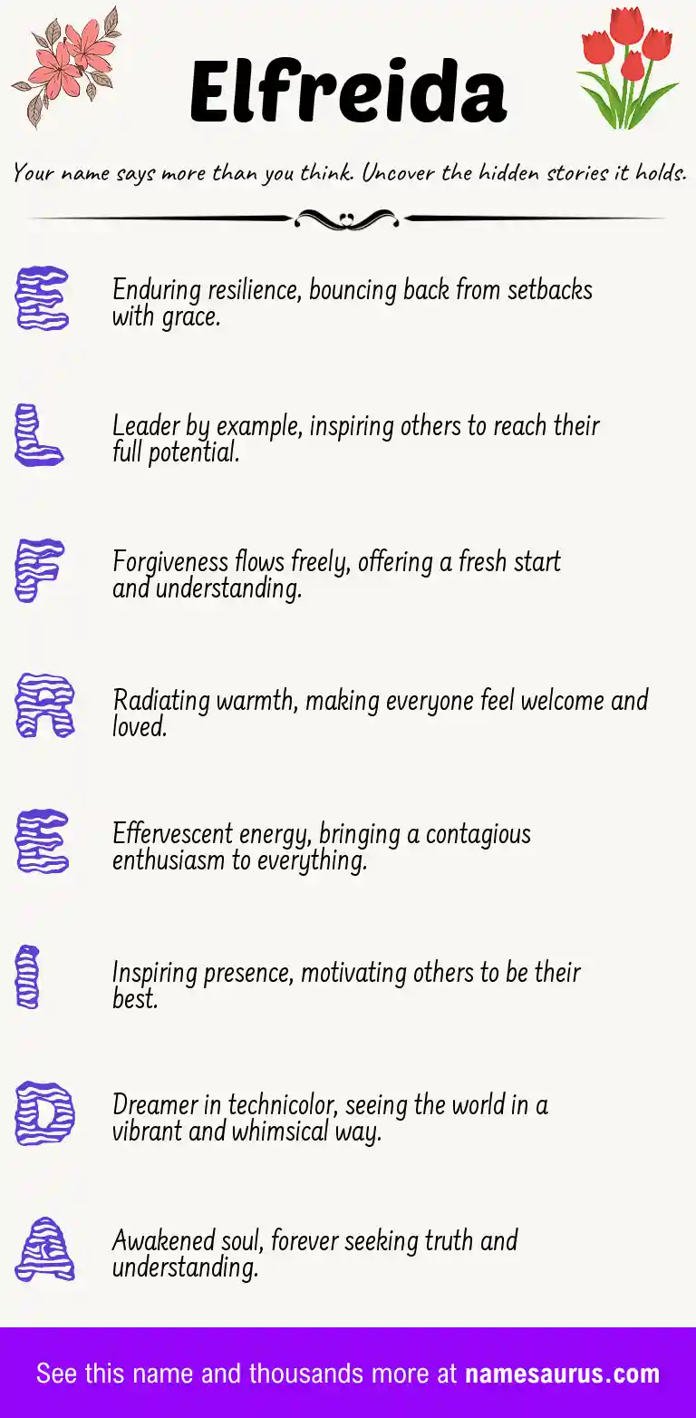 Acrostic poem about Elfreida.