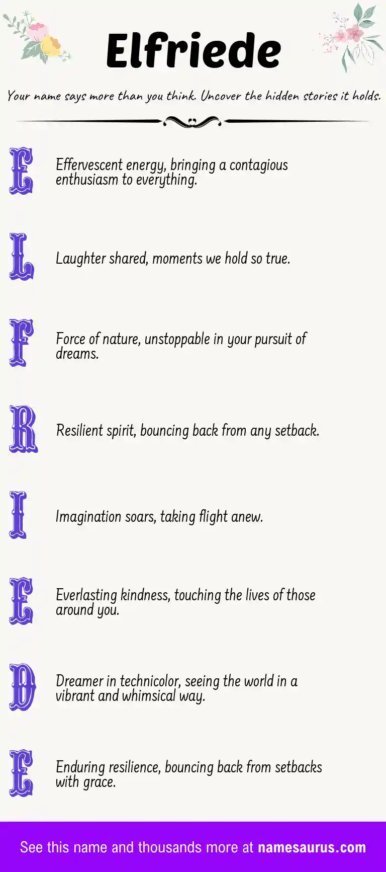Acrostic poem about Elfriede.