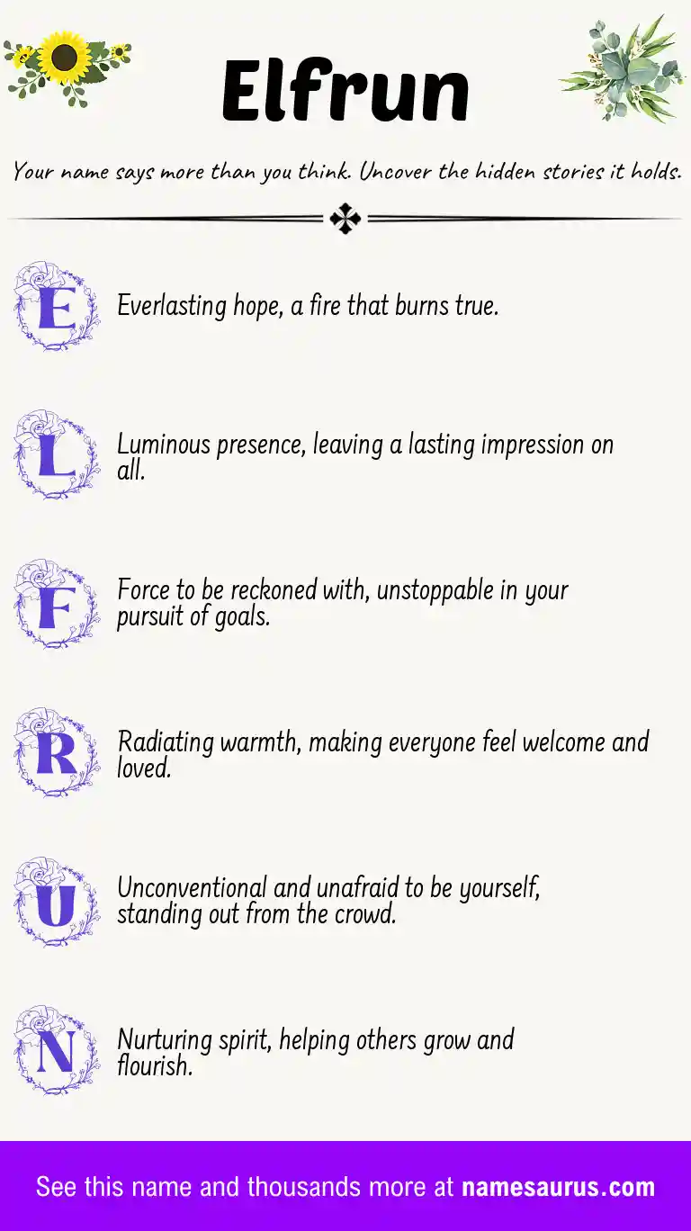 Acrostic poem about Elfrun.