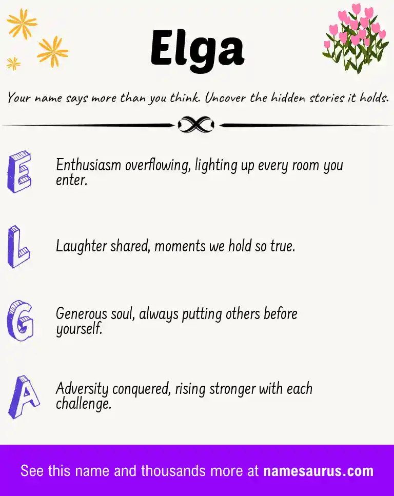 Acrostic poem about Elga.