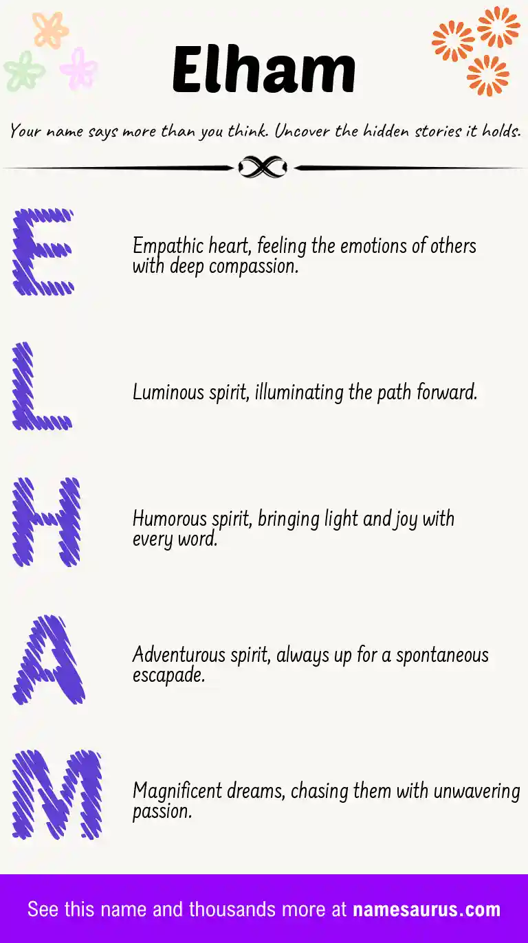 Acrostic poem about Elham.