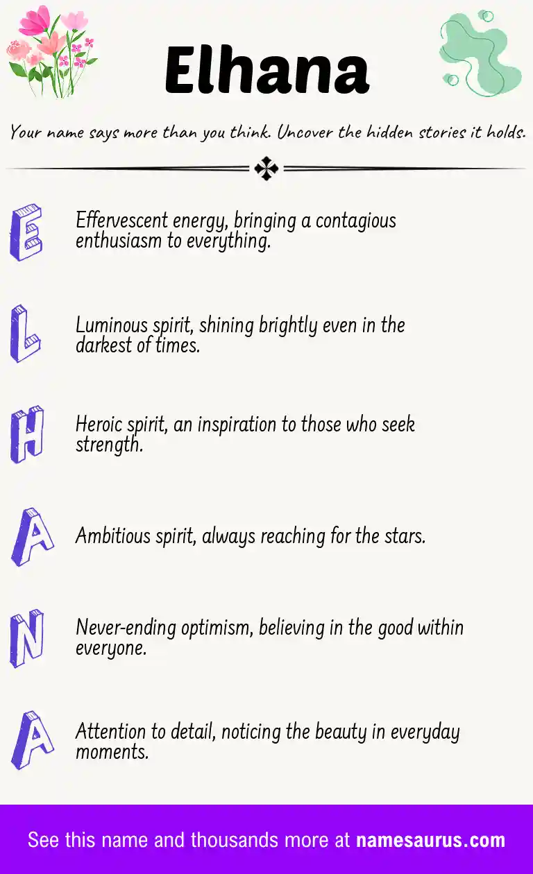 Acrostic poem about Elhana.