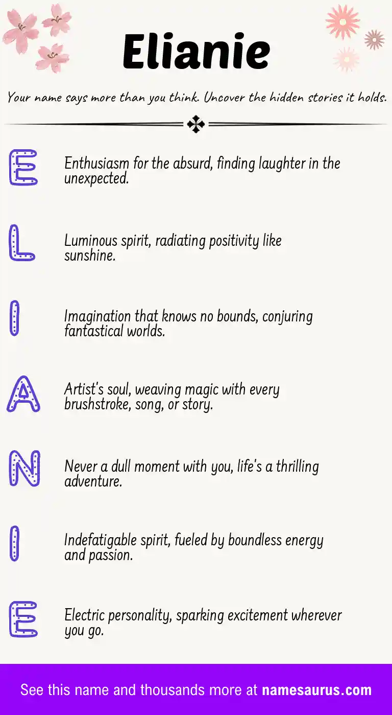 Acrostic poem about Elianie.