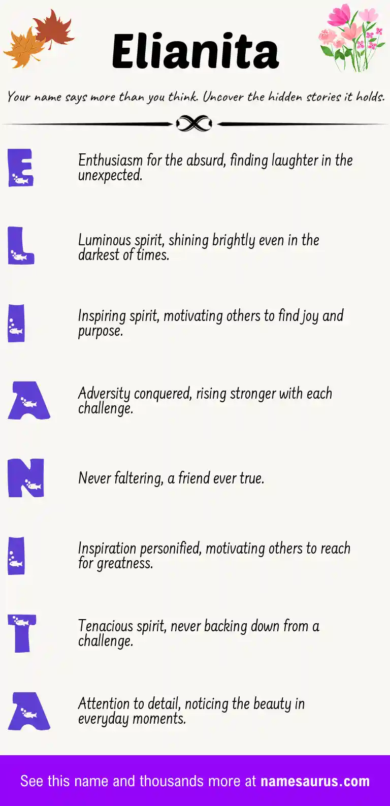 Acrostic poem about Elianita.