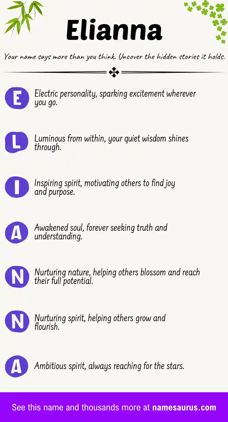 Acrostic poem about Elianna.
