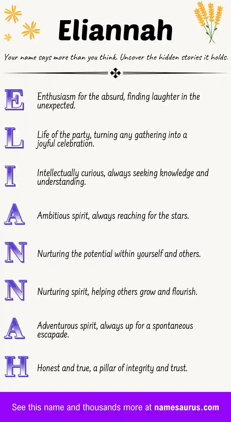 Acrostic poem about Eliannah.