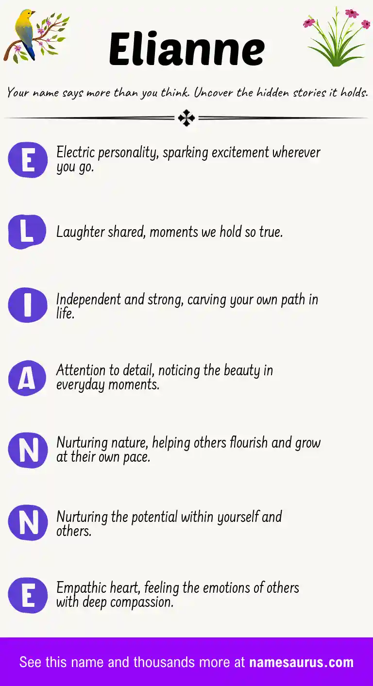Acrostic poem about Elianne.