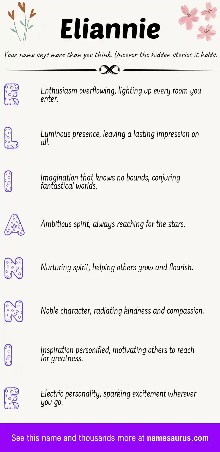 Acrostic poem about Eliannie.