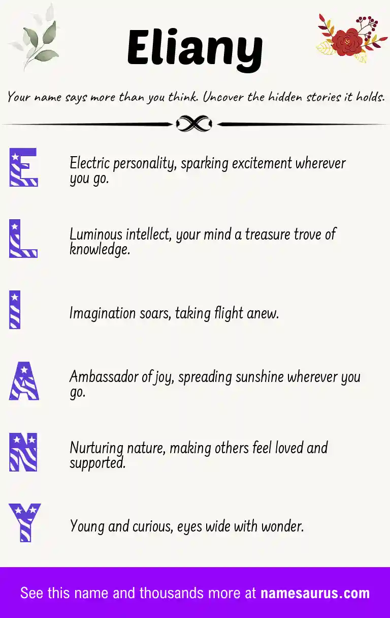Acrostic poem about Eliany.