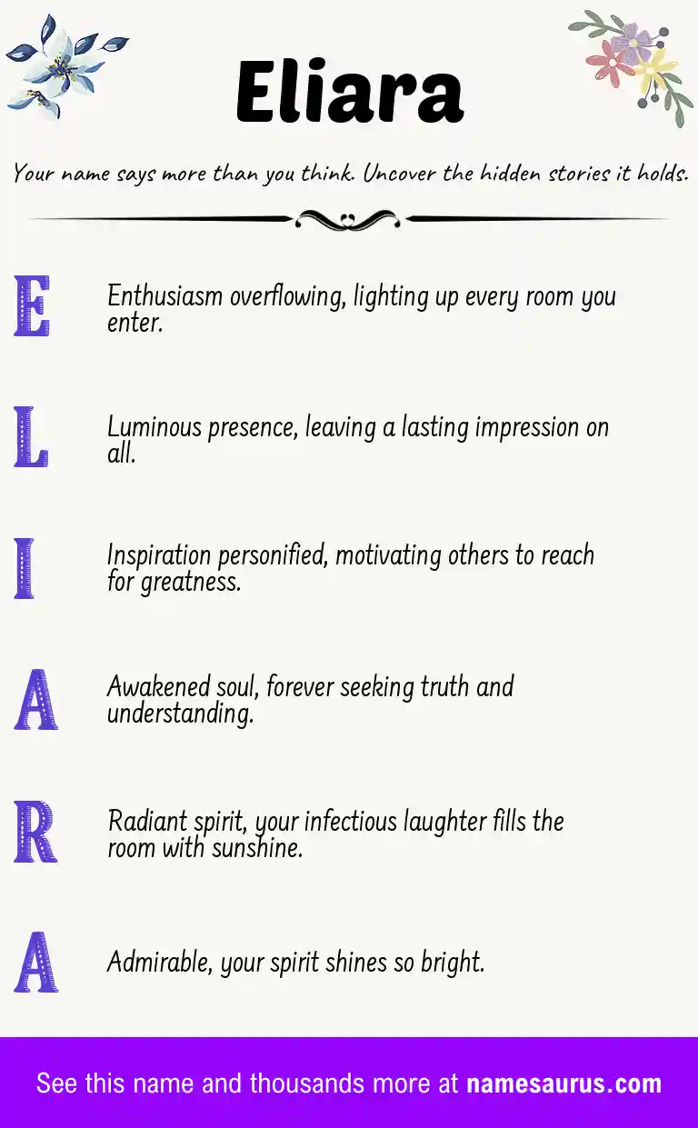 Acrostic poem about Eliara.