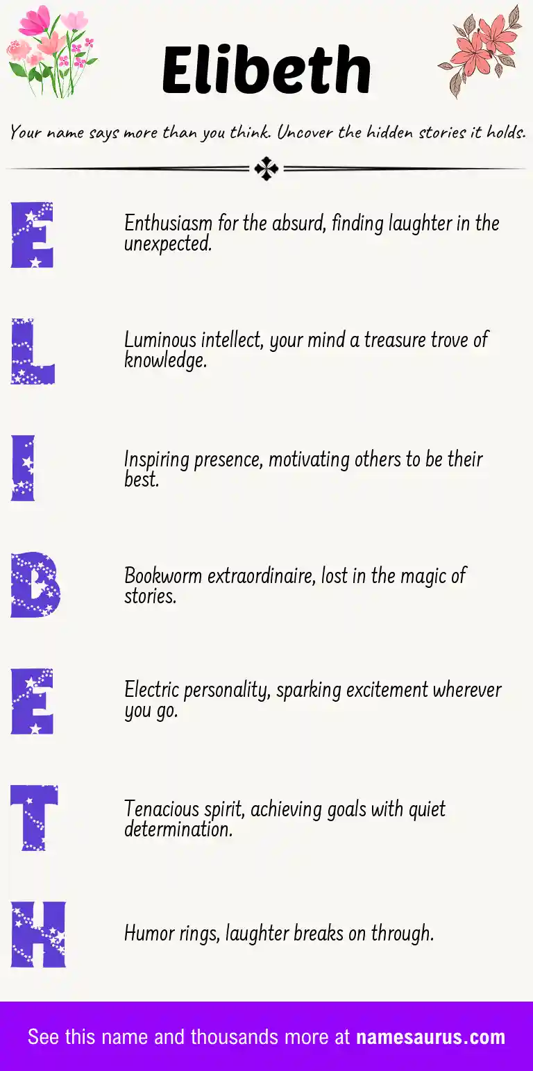 Acrostic poem about Elibeth.
