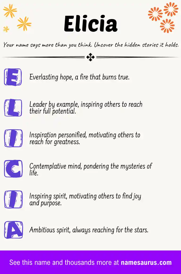 Acrostic poem about Elicia.