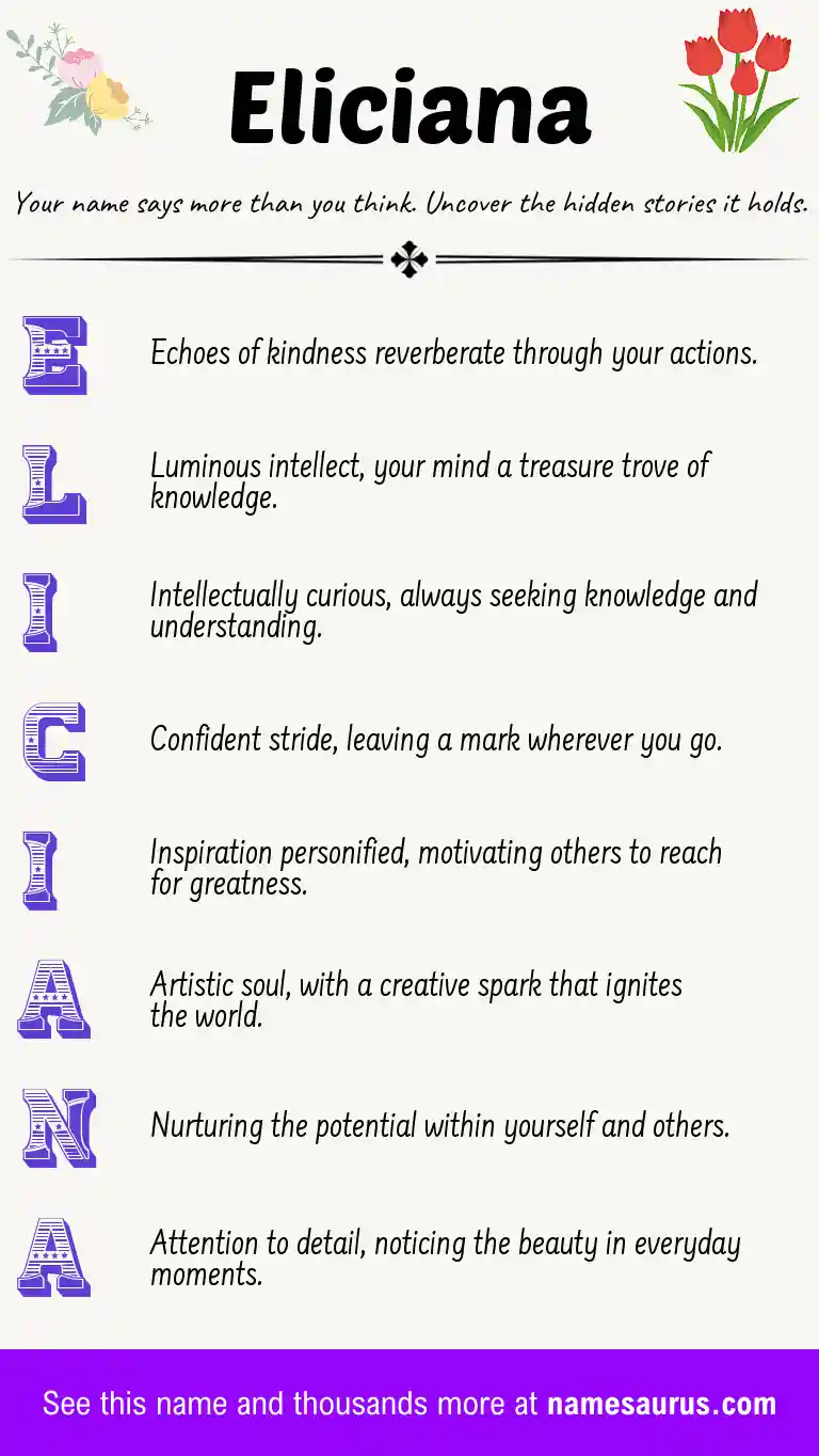 Acrostic poem about Eliciana.