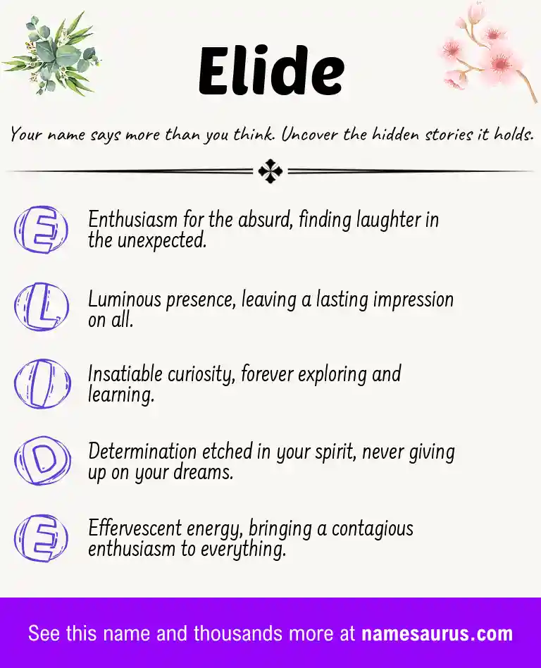 Acrostic poem about Elide.