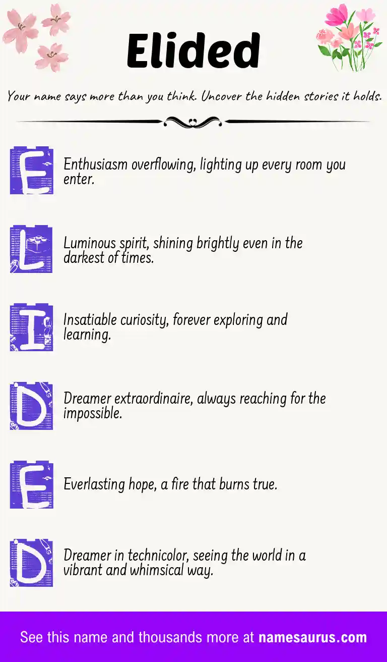 Acrostic poem about Elided.