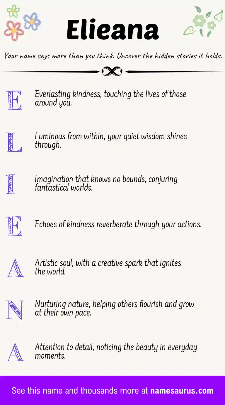 Acrostic poem about Elieana.