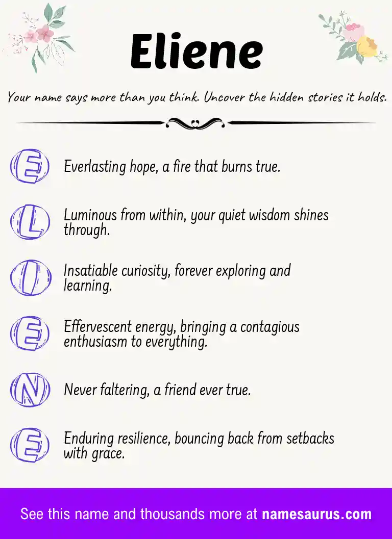 Acrostic poem about Eliene.