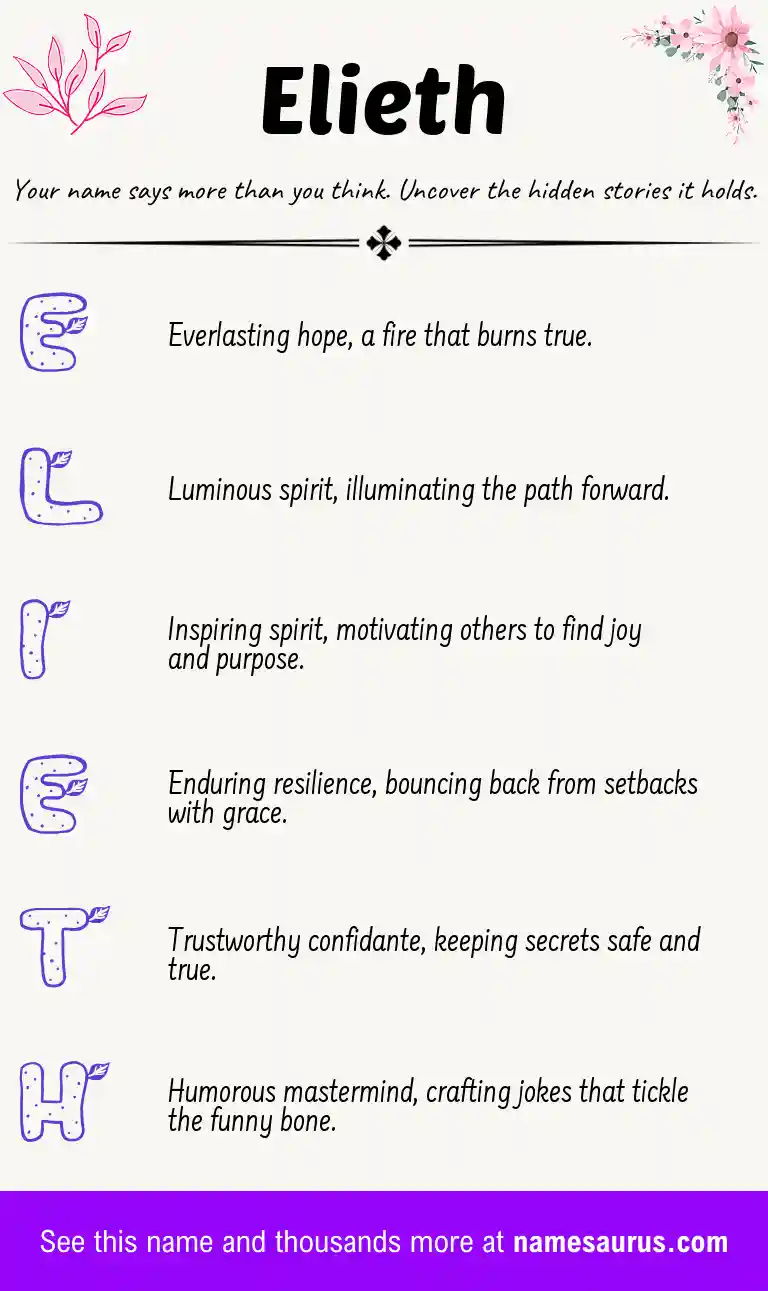 Acrostic poem about Elieth.