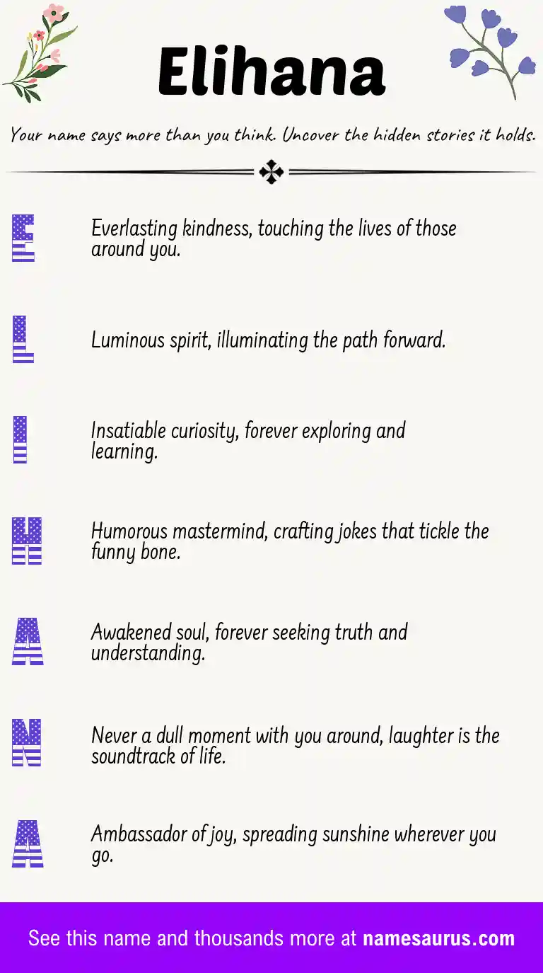 Acrostic poem about Elihana.