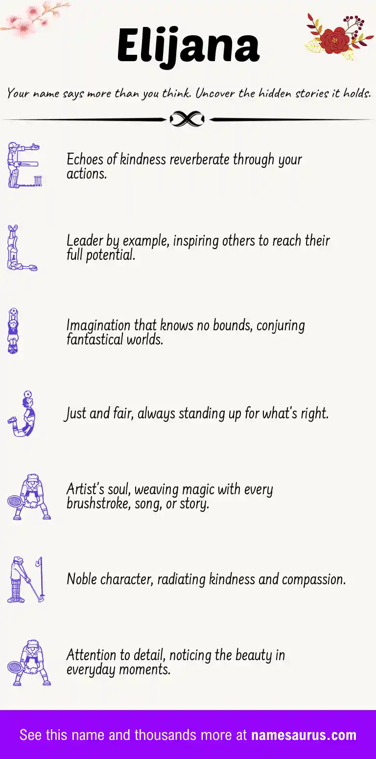 Acrostic poem about Elijana.