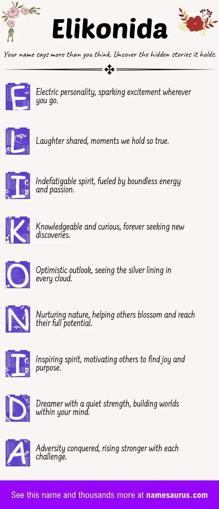 Acrostic poem about Elikonida.