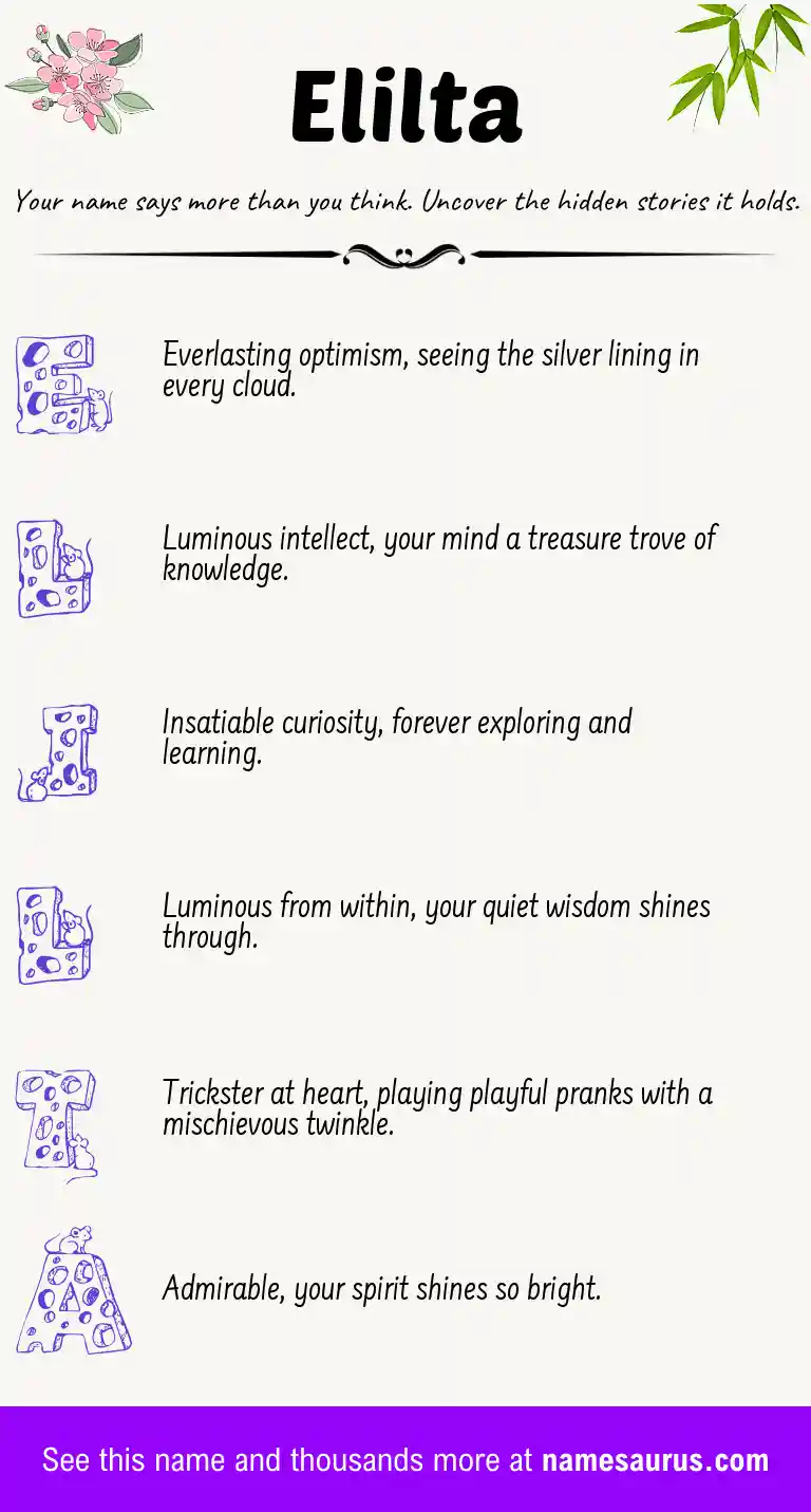 Acrostic poem about Elilta.