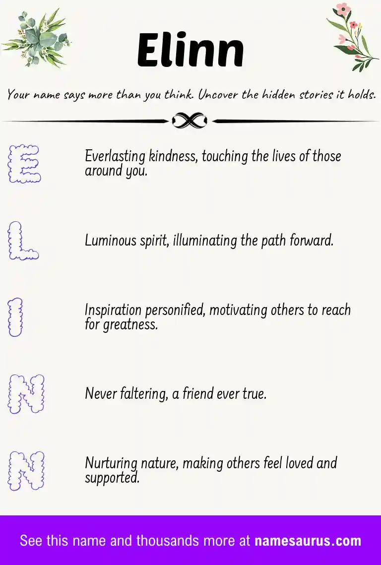 Acrostic poem about Elinn.
