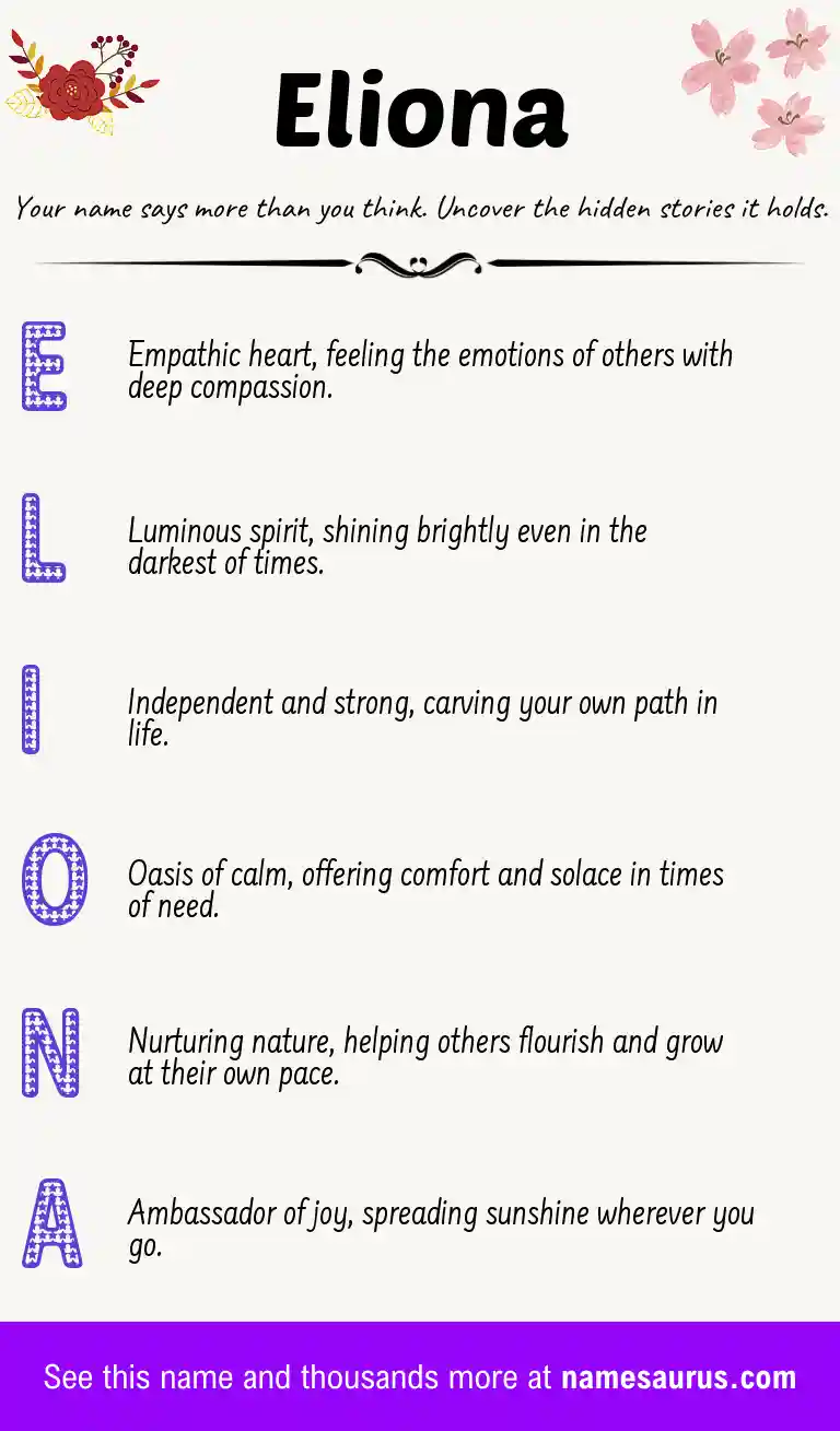 Acrostic poem about Eliona.