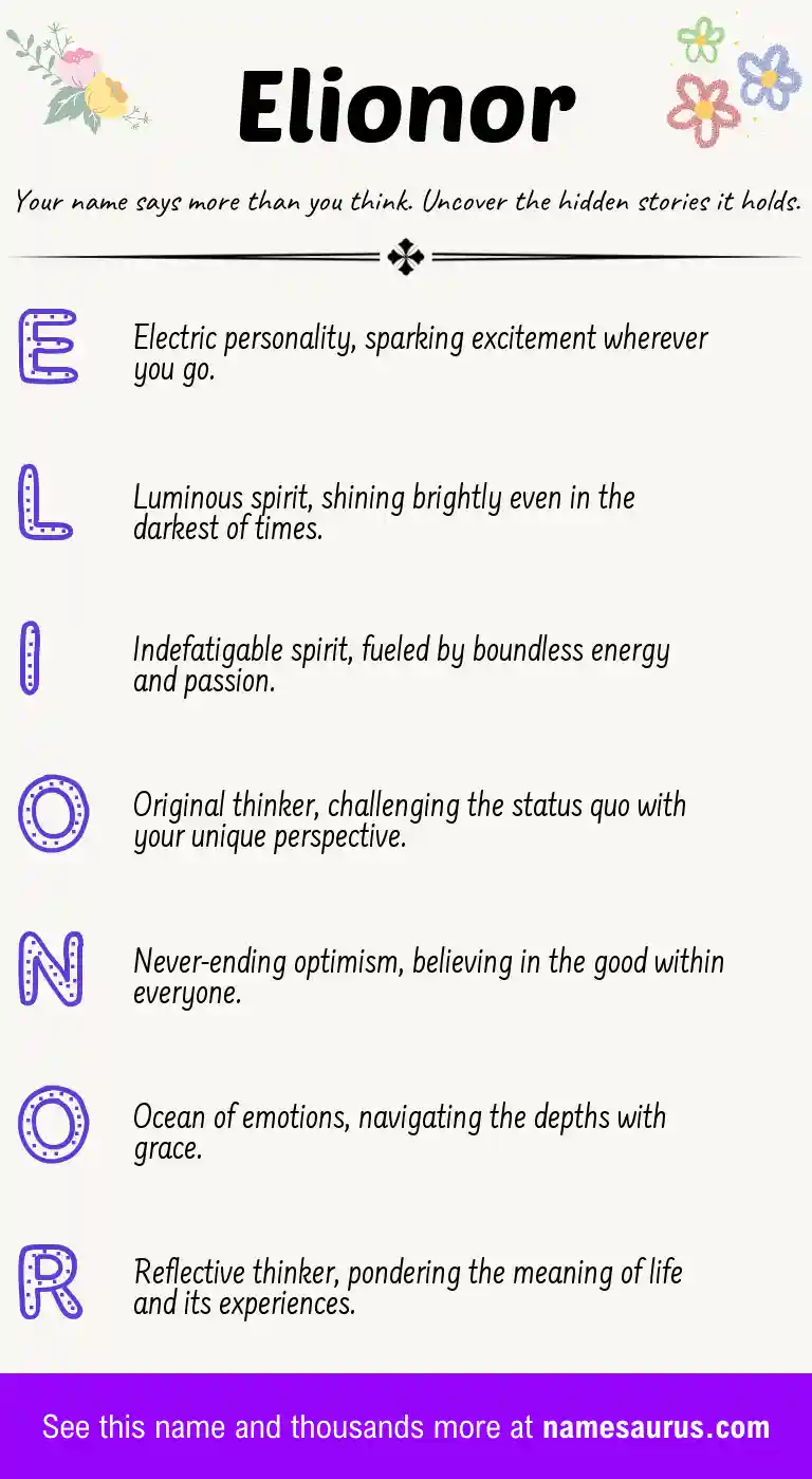Acrostic poem about Elionor.