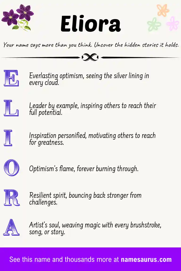 Acrostic poem about Eliora.