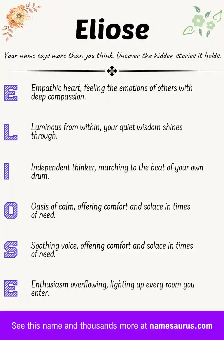 Acrostic poem about Eliose.