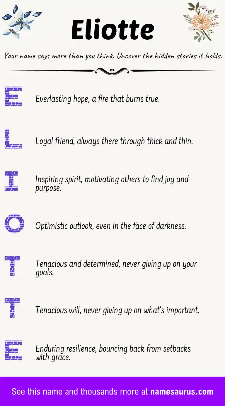 Acrostic poem about Eliotte.