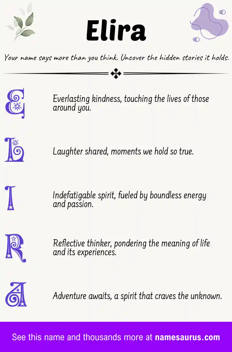 Acrostic poem about Elira.