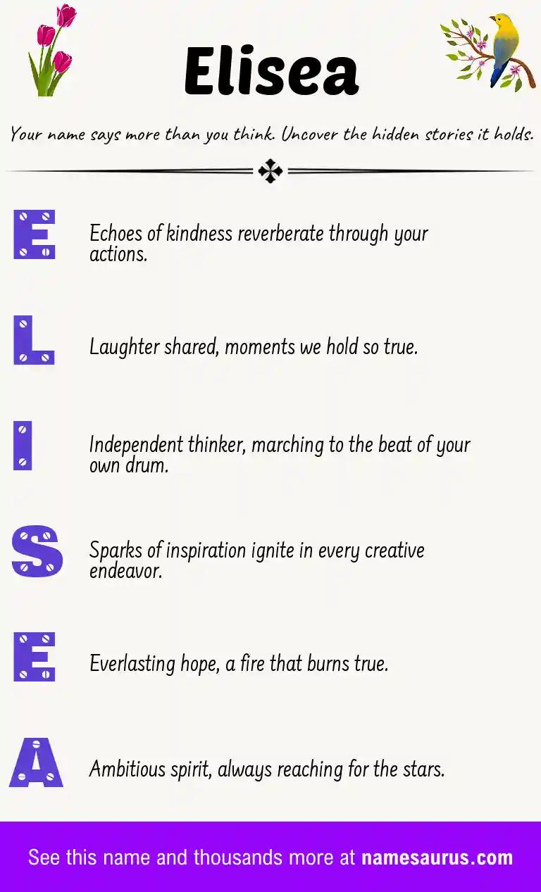 Acrostic poem about Elisea.