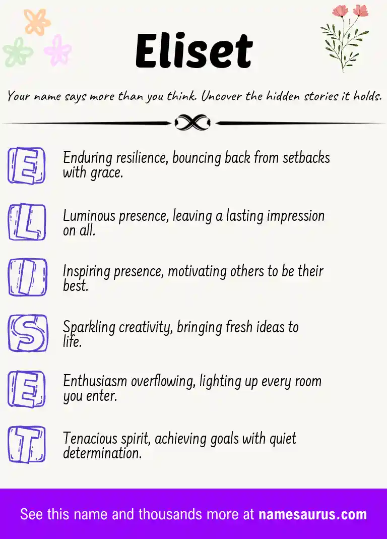 Acrostic poem about Eliset.