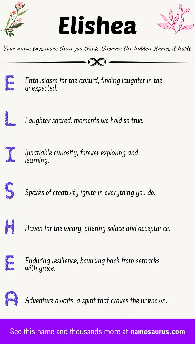 Acrostic poem about Elishea.