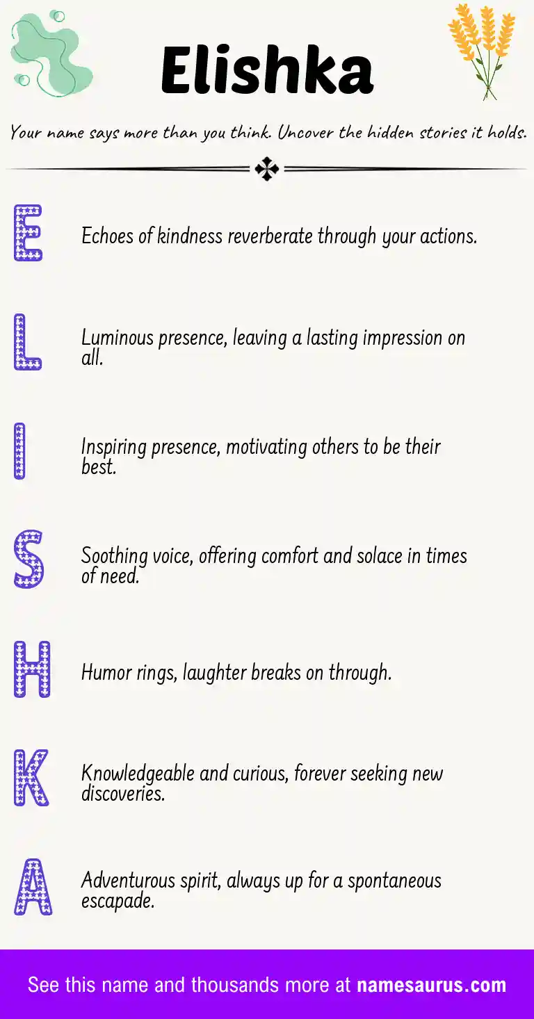 Acrostic poem about Elishka.