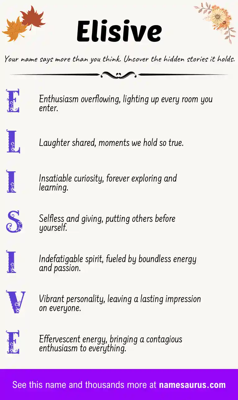Acrostic poem about Elisive.