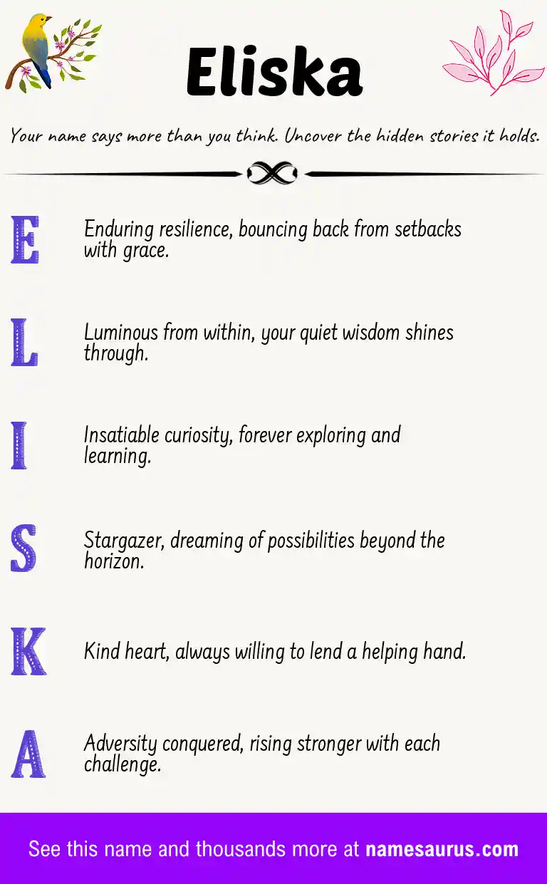 Acrostic poem about Eliska.