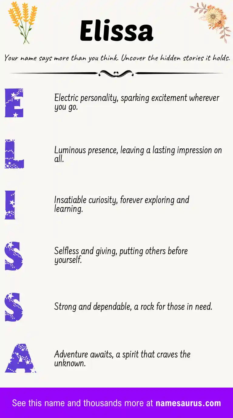Acrostic poem about Elissa.