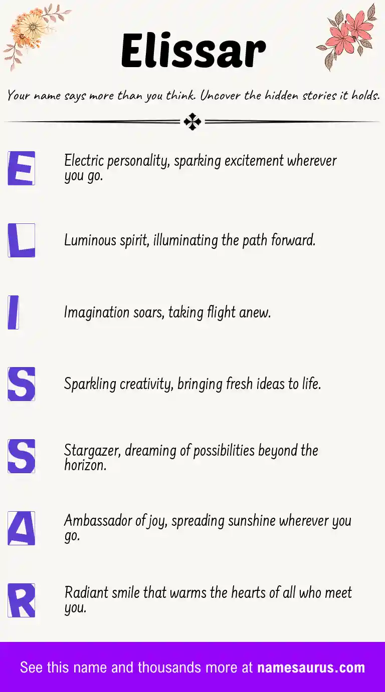 Acrostic poem about Elissar.