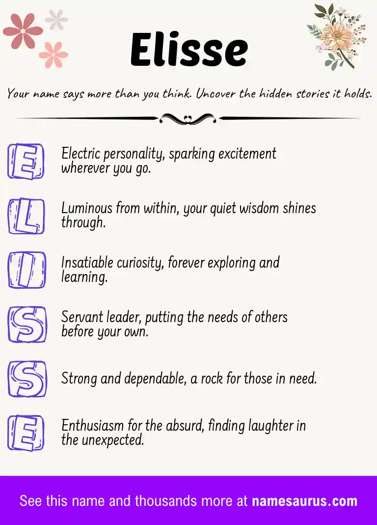 Acrostic poem about Elisse.