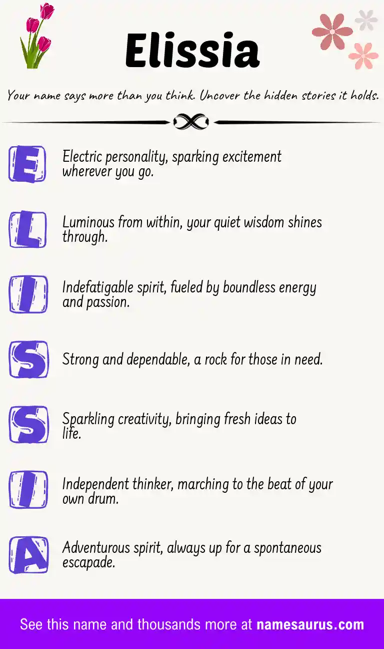 Acrostic poem about Elissia.