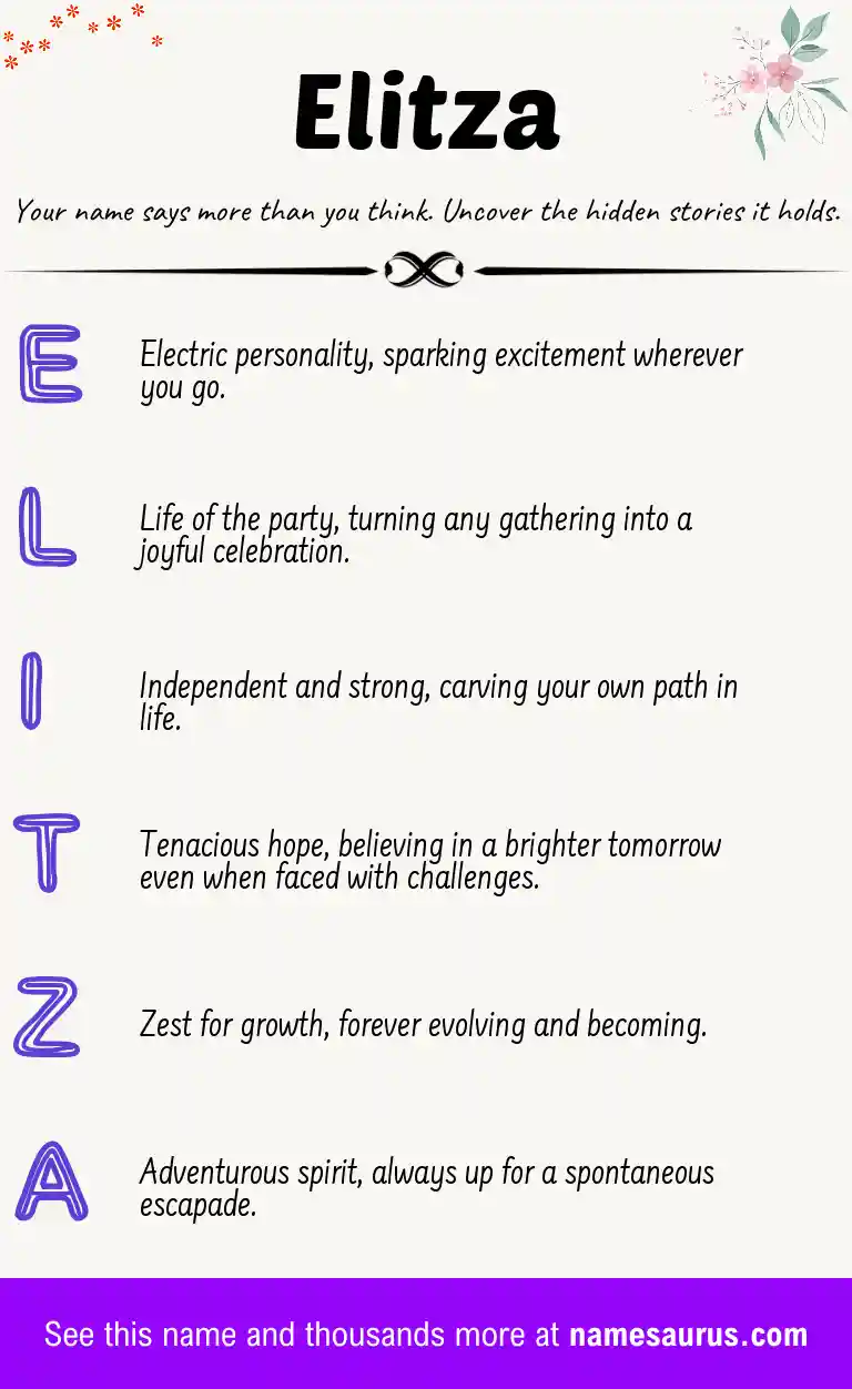 Acrostic poem about Elitza.